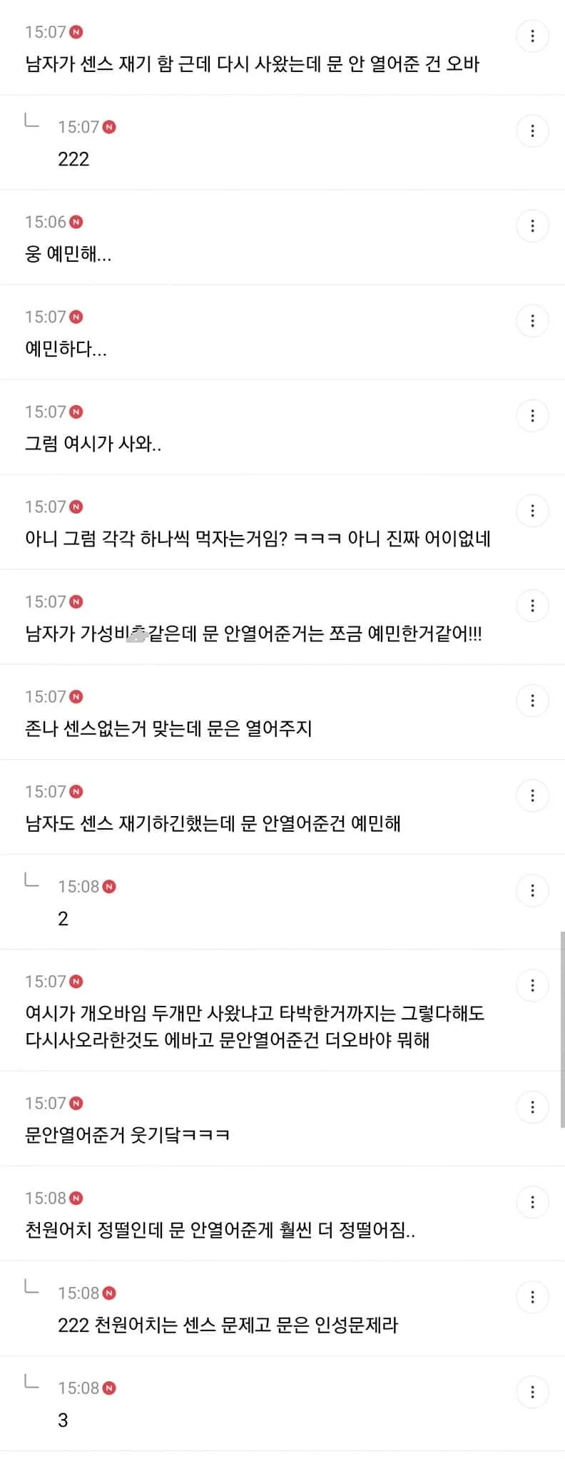 image.png 남친이 붕어빵사왔는데 조금 사왔다고 화내고 다시 사오니까 문 안열어준 여시