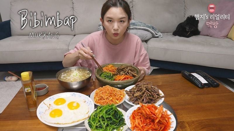 리얼먹방:) 햄지네 산채비빔밥★냉콩나물국 레시피ㅣFresh BibimbabㅣMUKBANGㅣ