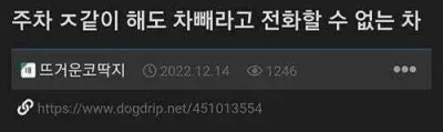 주차 ㅈ같이 해도 차 ㅃ라고 전화할 수 없는 차의 최신 근황..